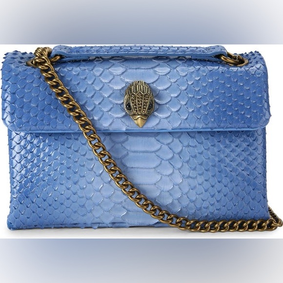 NWT Kurt Geiger Blue Snake-Embossed Crossbody Bag - Picture 4 of 4